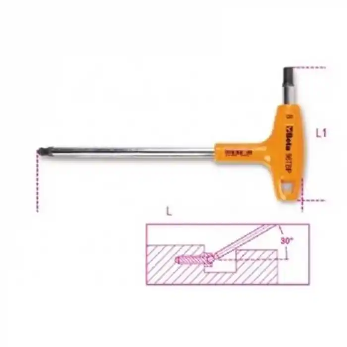 Beta 000960685 96TBP 2,5mm Bombe Başlı T-Alyan Anahtar