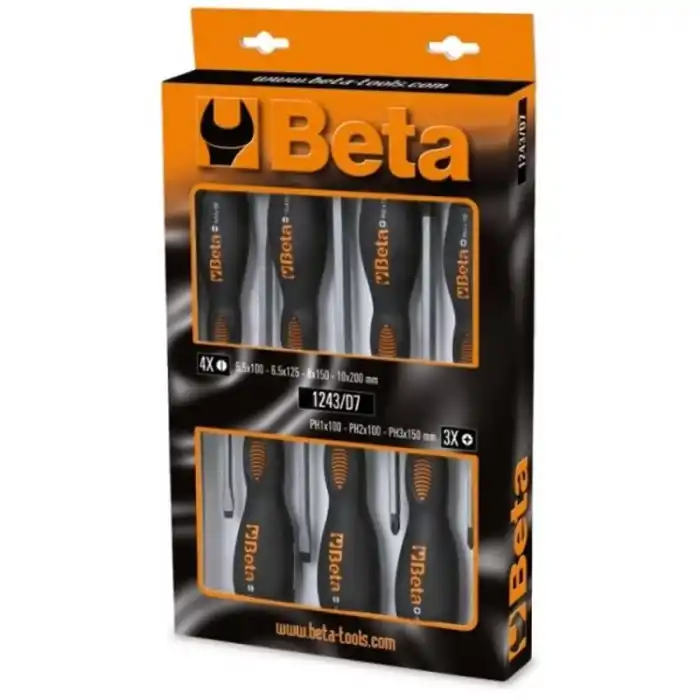 Beta 012430017 1243/D7 1241 ve 1242 7li Ağır Hizmet Tornavida Seti