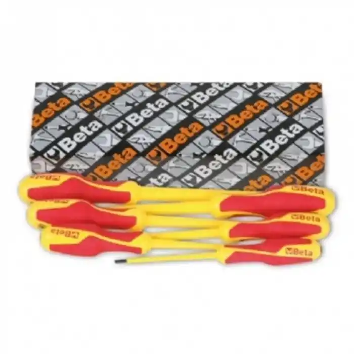 Beta 012740751 1274MQ/S6 6 Parça İzoleli Düz Tornavida Takımı