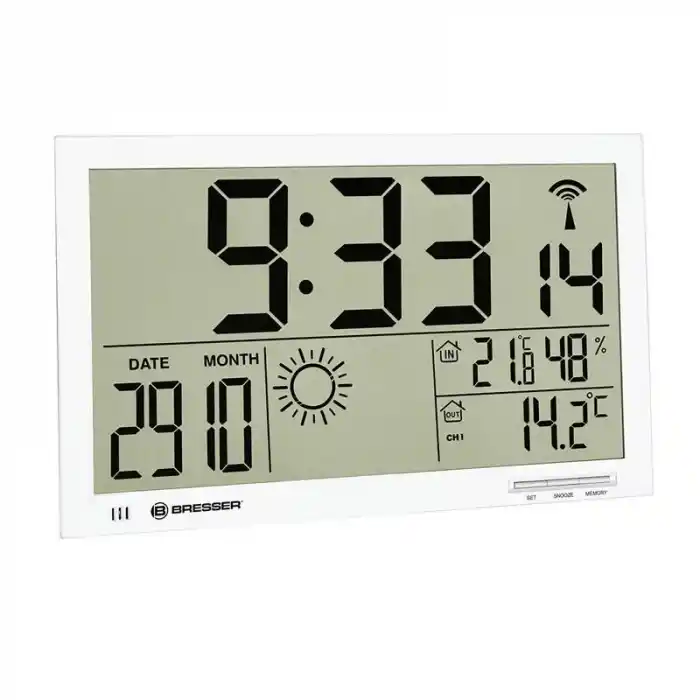 Bresser MyTime Jumbo Beyaz LCD Duvar Saati