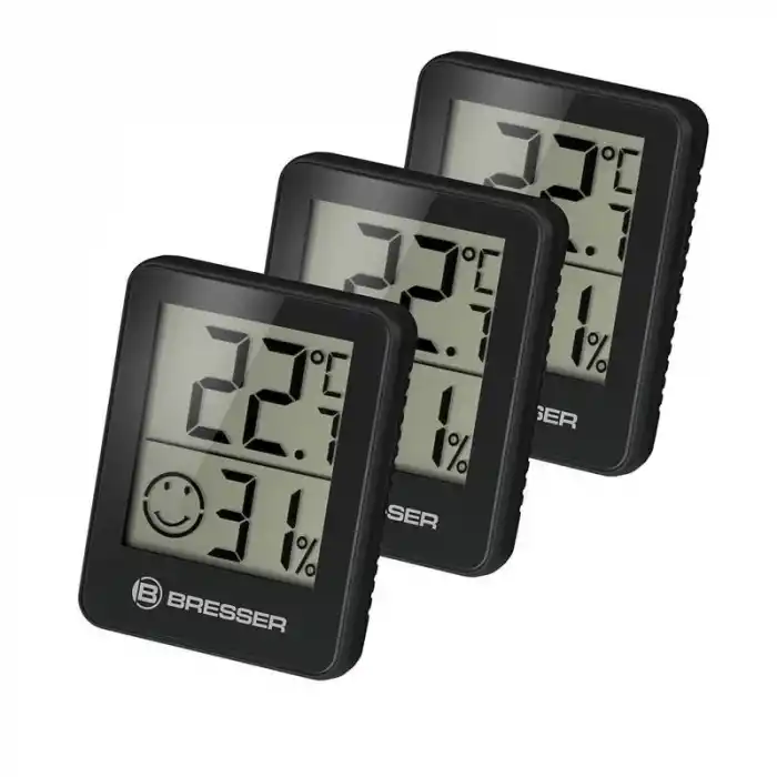 Bresser Temeo Hygro Gösterge 3lü Set siyah