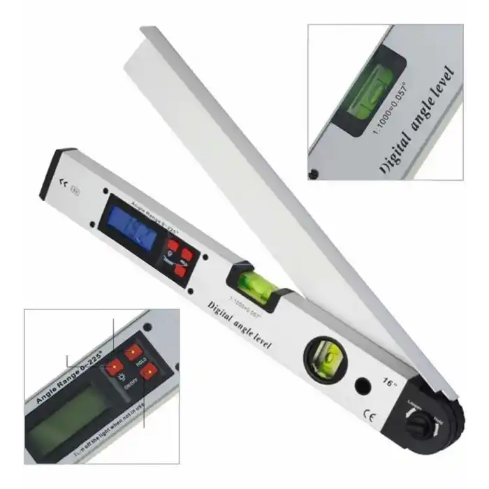 BTS 12471 2 Sulu Dijital Açı Ölçerli 16 400 mm Su Terazisi
