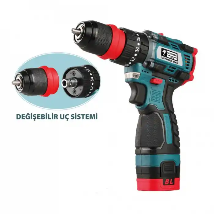 Catpower 1360 Çift Akülü Matkap Vidalama