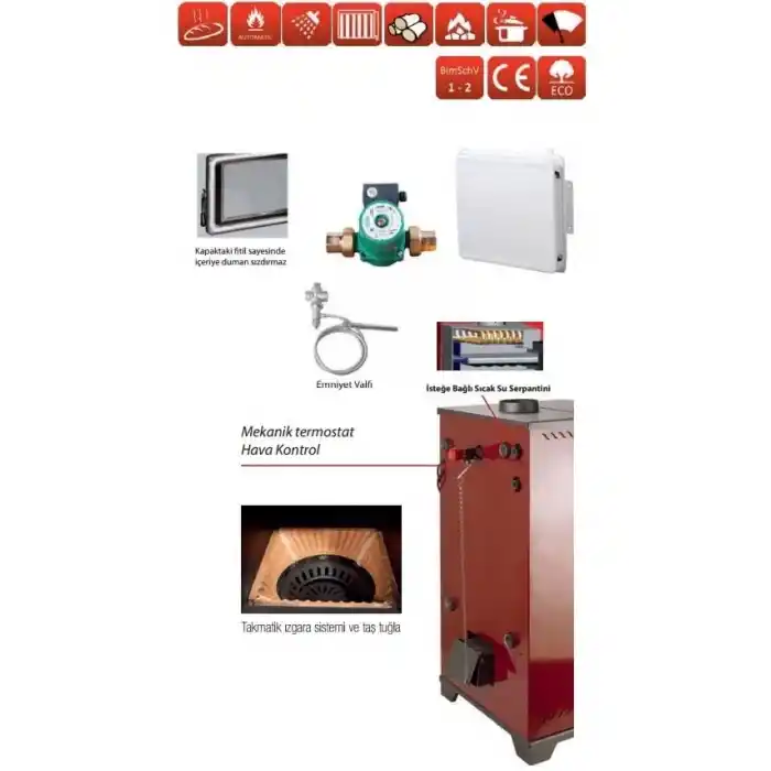 Daiwa DK-21 Kuzineli Şömineli Kat Kaloriferi Sobası