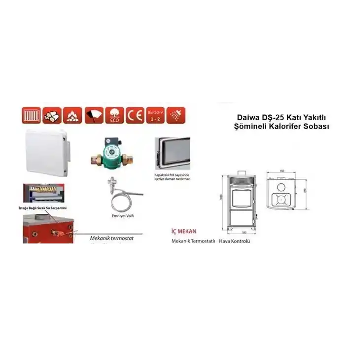 Daiwa DŞ-25 Şömineli Kat Kaloriferi Sobası