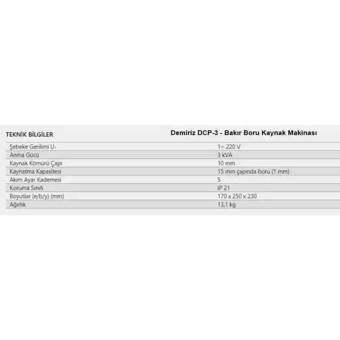 Demiriz DCP-3 - Bakır Boru Kaynak Makinası