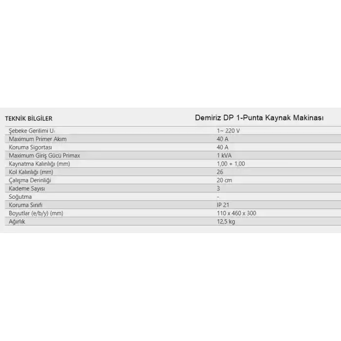 Demiriz DP 1 için Bakır Uç Takımı