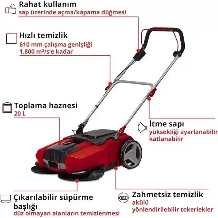 Einhell TE-SW 18/610 Li Solo Akülü Zemin Süpürgesi
