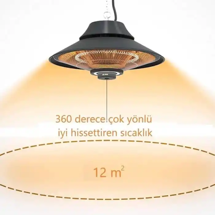 Elcon HF-1500 Elektrikli Tavan Tipi Sarkıtlı Infrared Isıtıcı 1500W