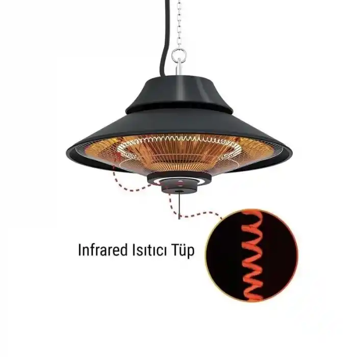 Elcon HF-1500 Elektrikli Tavan Tipi Sarkıtlı Infrared Isıtıcı 1500W