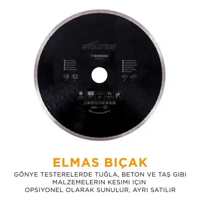 Evolution 046-0003A R210CMS Bileşik Gönye Kesme Testeresi 210mm