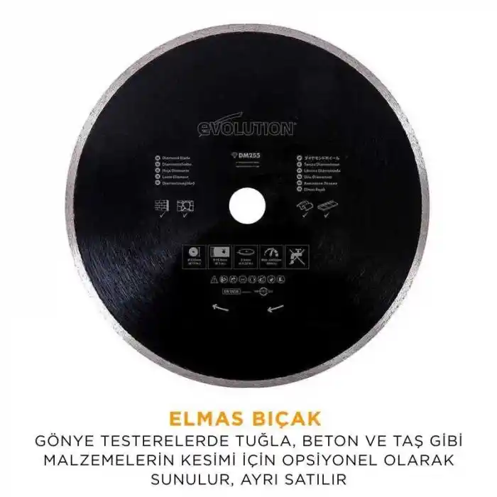 Evolution 052-0003A R255SMS+ Kızaklı Gönye Kesme Makinesi 255mm