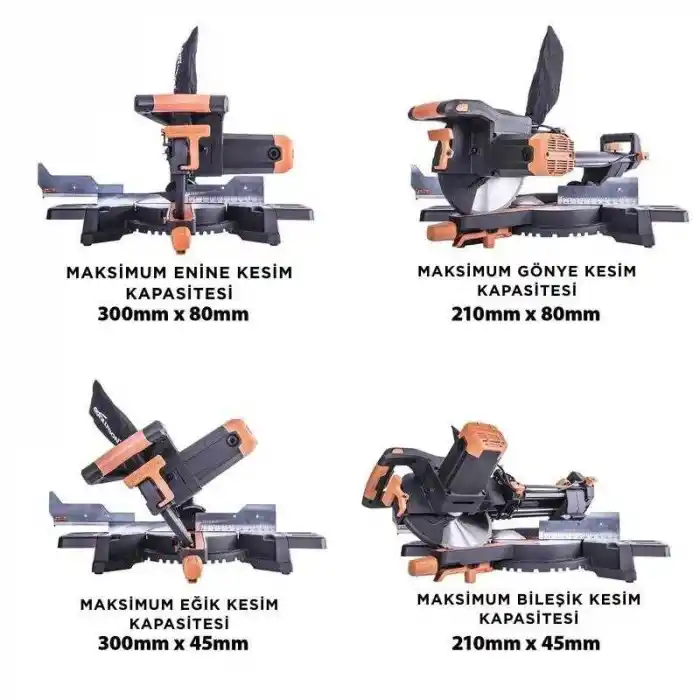 Evolution 052-0003A R255SMS+ Kızaklı Gönye Kesme Makinesi 255mm