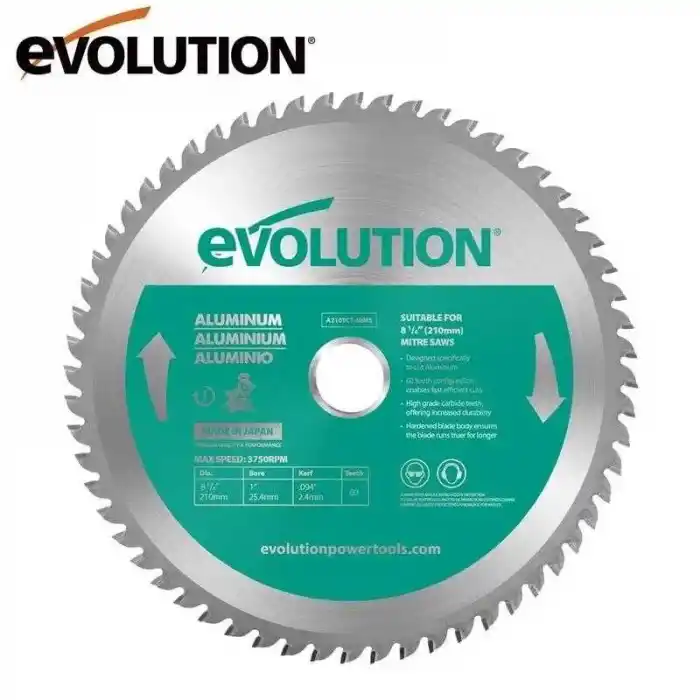 Evolution A210TCT-60MS Alüminyum Daire Testere Bıçağı 210mm