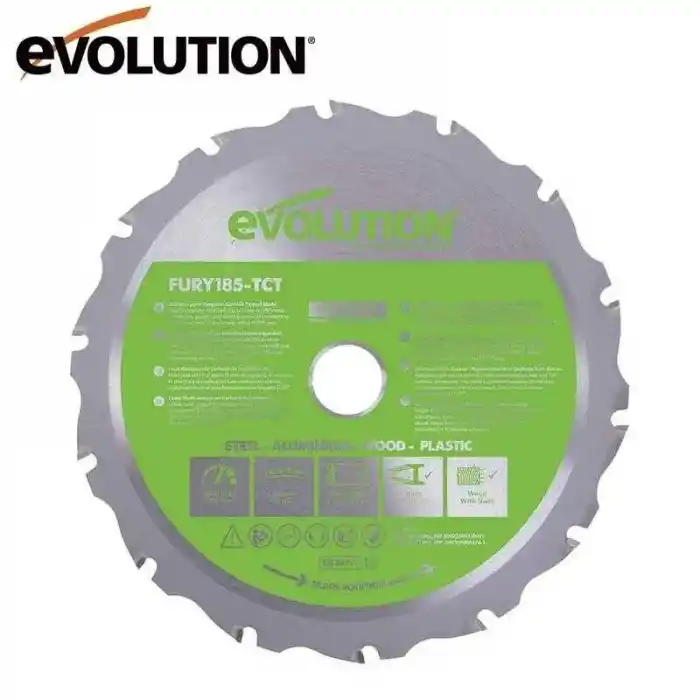 Evolution F185TCT-16CS Çoklu Malzeme için Dairesel Testere Bıçağı 185mm