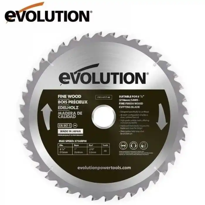 Evolution FW210TCT-40 İnce Ahşap Daire Testere Bıçağı 210mm