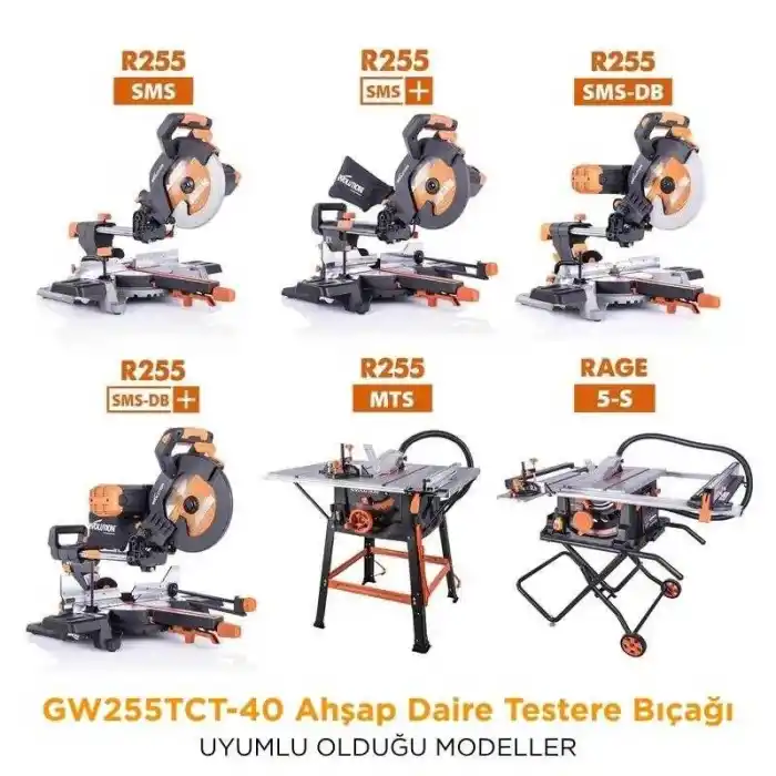 Evolution GW255TCT-40 Ahşap Daire Testere Bıçağı, 255mm