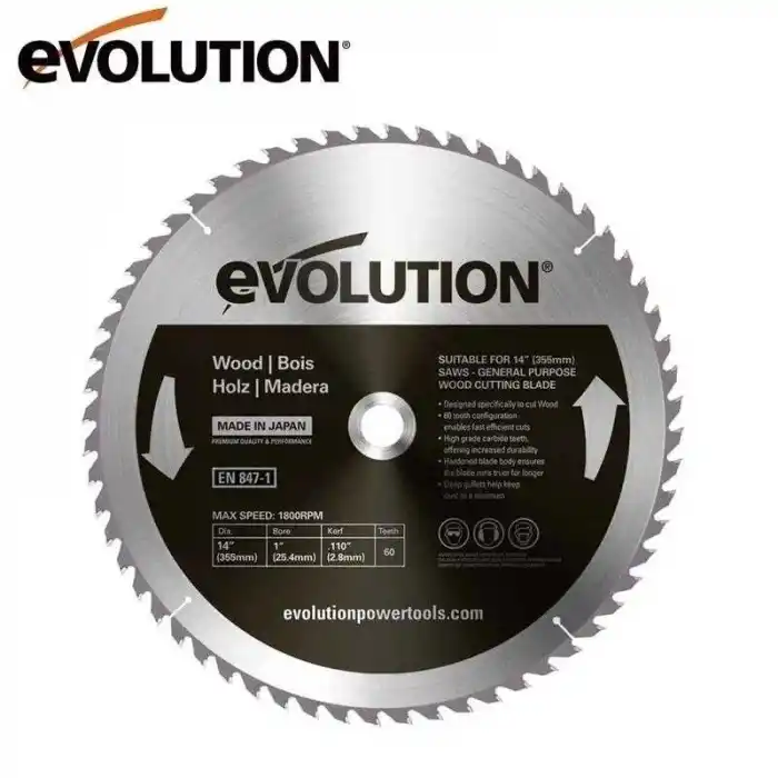 Evolution GW355TCT-60 Ahşap Daire Testere Bıçağı 355mm