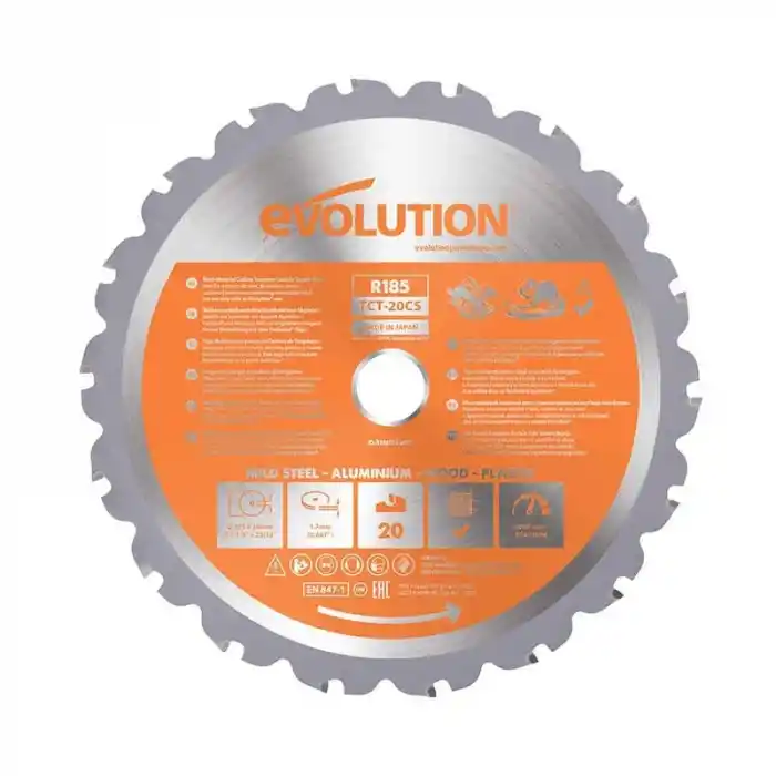 Evolution R185TCT-20CS Çoklu Malzeme için Daire Testere Bıçağı, 185mm