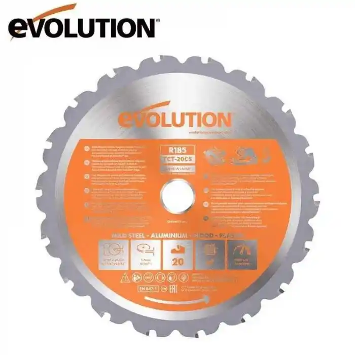 Evolution R185TCT-20CS Çoklu Malzeme için Daire Testere Bıçağı, 185mm
