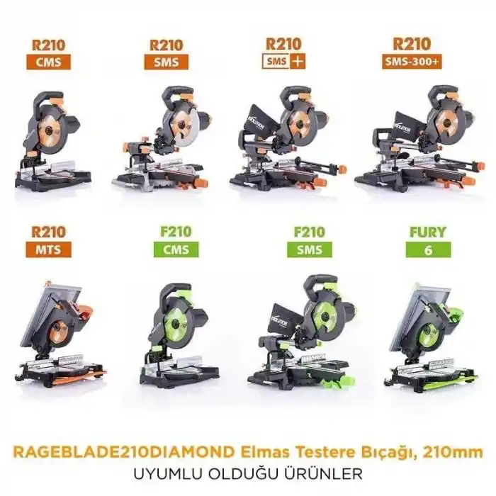Evolution RAGEBLADE210DIAMOND Elmas Testere Bıçağı, 210mm