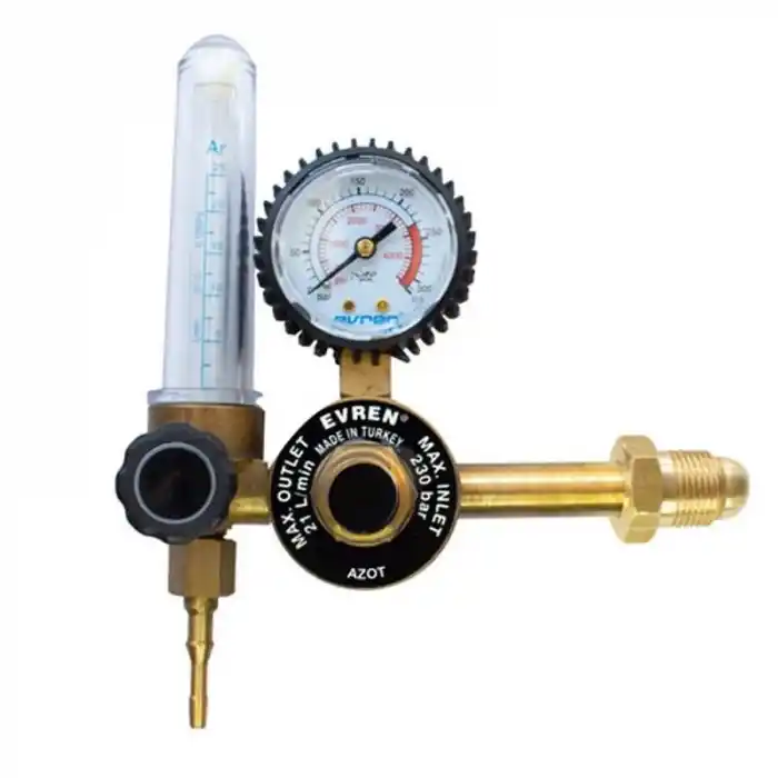 Evren 010 0-230 Bar G5/8 Dış Tek Flowmetreli Azot Basınç Düşürücü