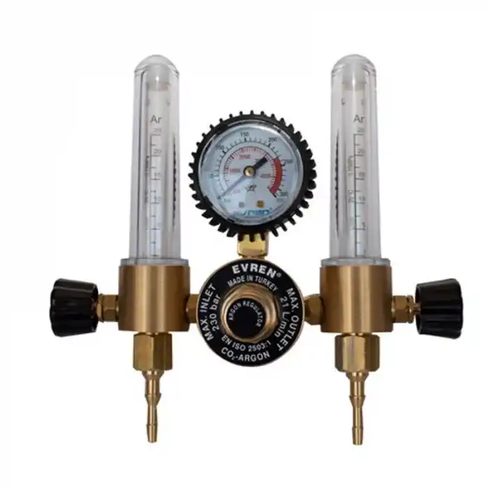 Evren 012 0-230 Bar G5/8 Dış Çift Flowmetreli Argon Basınç Düşürücü