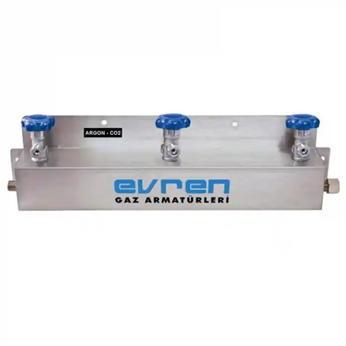 Evren 526 300 Bar G3/4 - 3’lü Tüp Bağlantısı için Argon - Karbondioksit Manifold Sistemi