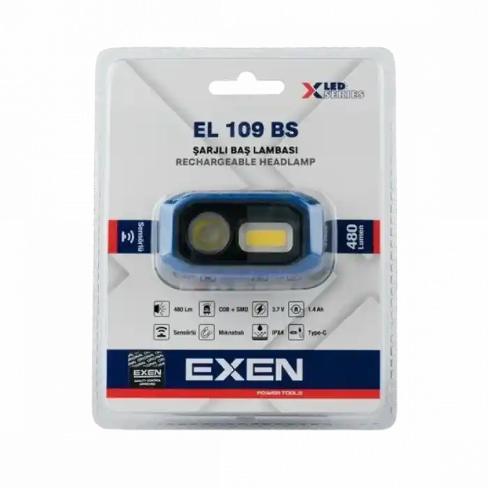 Exen EL 109 BS 480 Lümen Şarjlı Baş Lambası