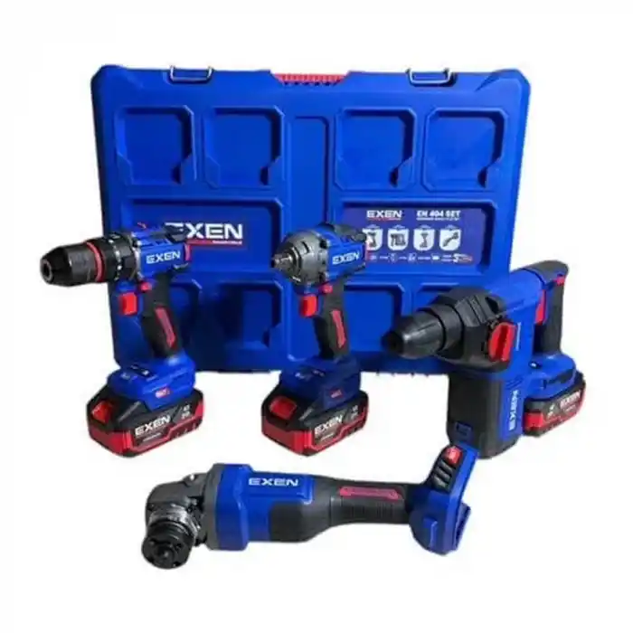 Exen EN 404 Akülü Darbeli Matkap, Somun Sökme, Avuç Taşlama, Kırıcı Delici Seti