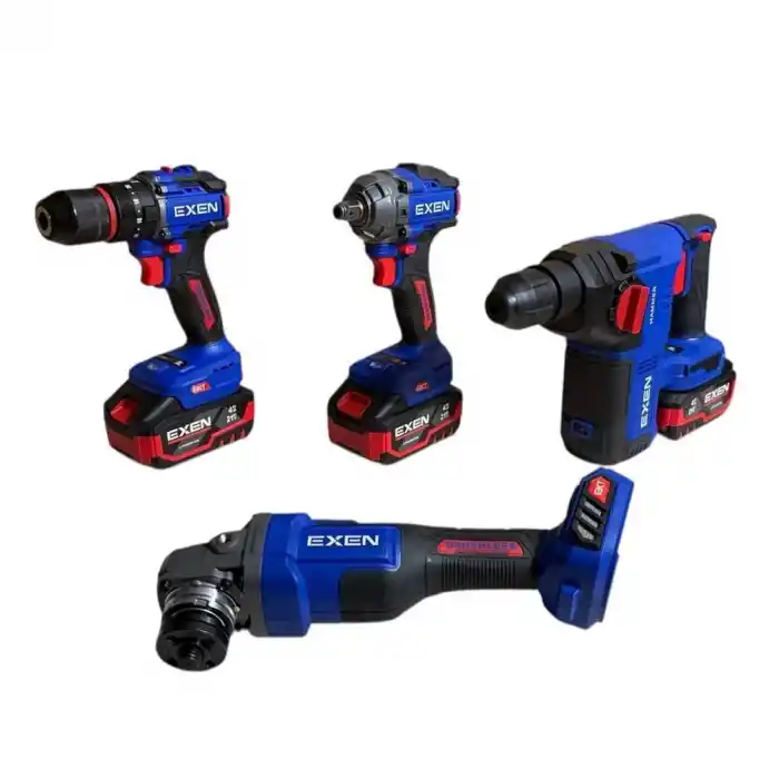 Exen EN 404 Akülü Darbeli Matkap, Somun Sökme, Avuç Taşlama, Kırıcı Delici Seti