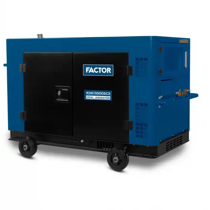 Factor KDK13500SC3 Kabinli Marşlı Dizel Trifaze Jeneratör 13,5 kVa