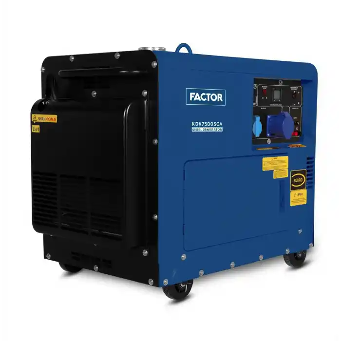Factor KDK7500SCA Otomatik Dizel Kabinli Marşlı Monofaze Jeneratör 6.9 kva