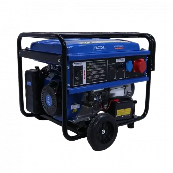 Factor KGL8000CE3 İpli Marşlı Trifaze Benzinli Jeneratör 8,1 KVA