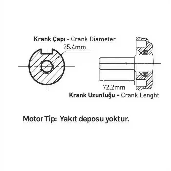 Factor MG740HE Marşlı İpli Kamalı 22Hp Benzinli Motor