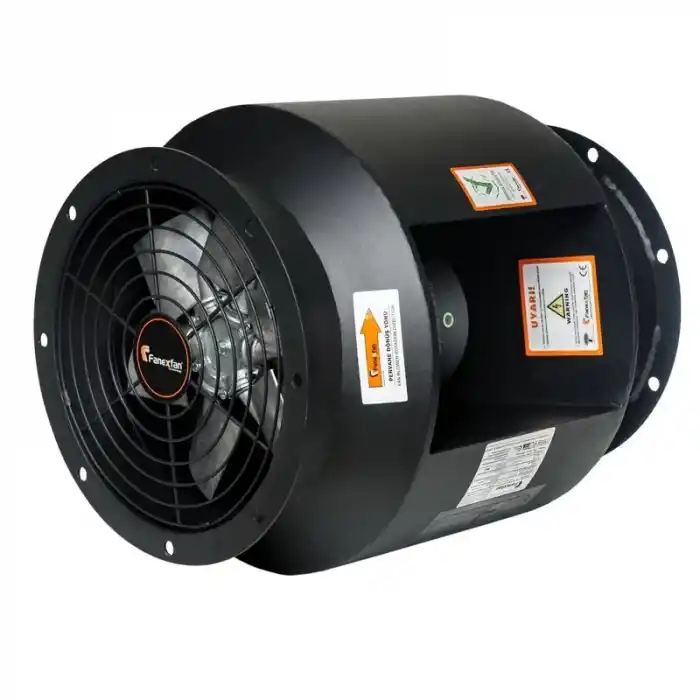 Fanexfan FRTF-300 (4) Yuvarlak Kanal Tipi Aksiyal Tüp Fanlar (Motor Hava Akımı Dışına 180 Derece Dayanıklı) Monofaze