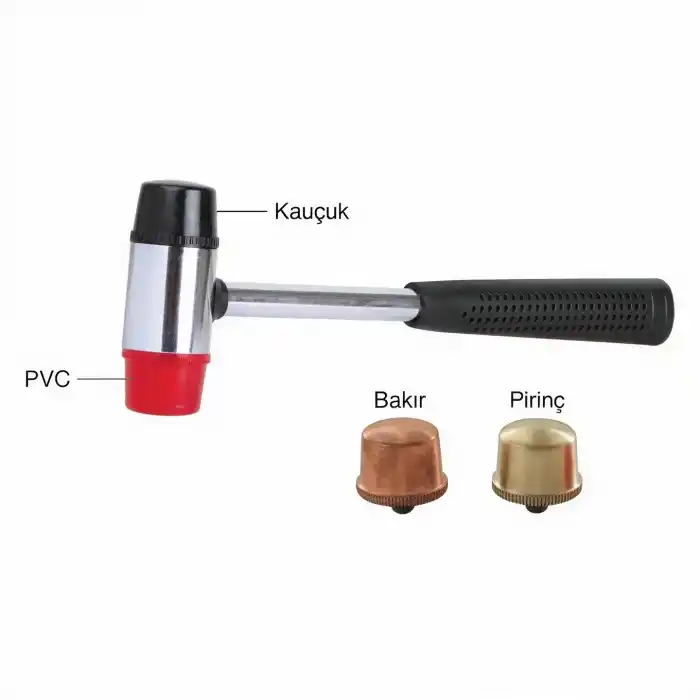 Groz 34575 Değiştirilebilir Kafalı Metal Kırılmaz Saplı Çekiç Seti KIT/HMR/SF/4ST