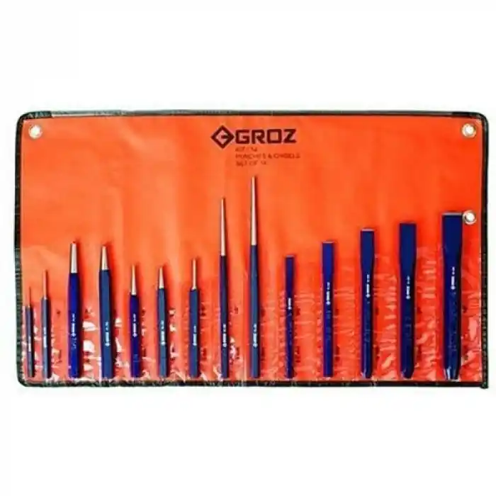 Groz KIT/14/ST 14lü Pim Zımba ve Keski Takımı