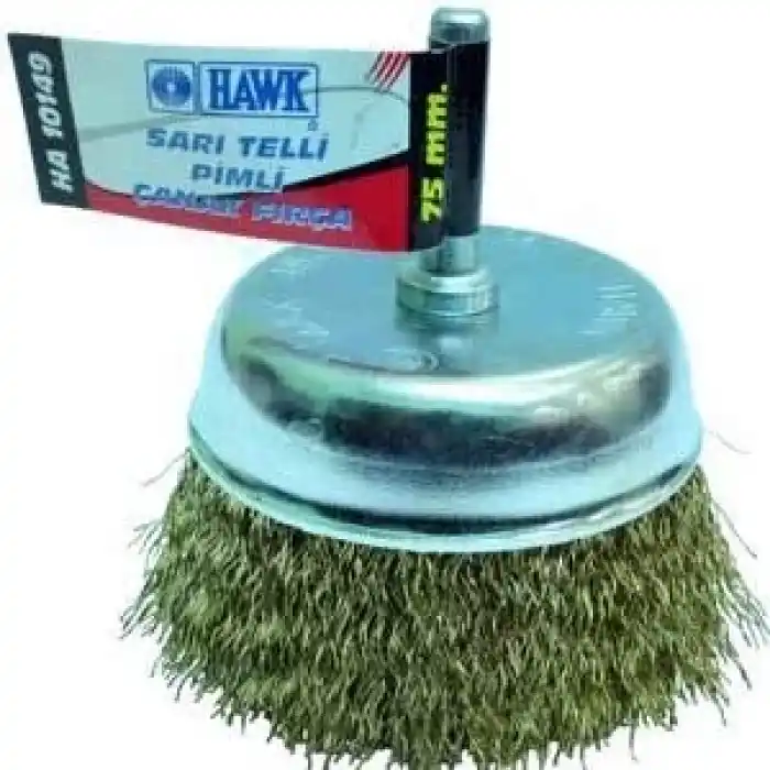 Hawk 10147 65mm Sarı Telli Pimli Çanak Fırça