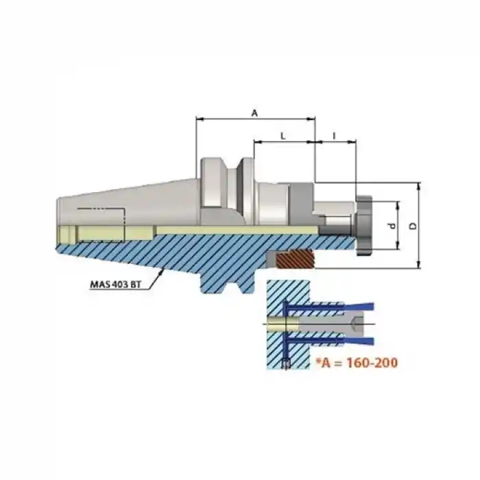 Heikenei BT40 Ø22-100 Kombine Malafa MAS403