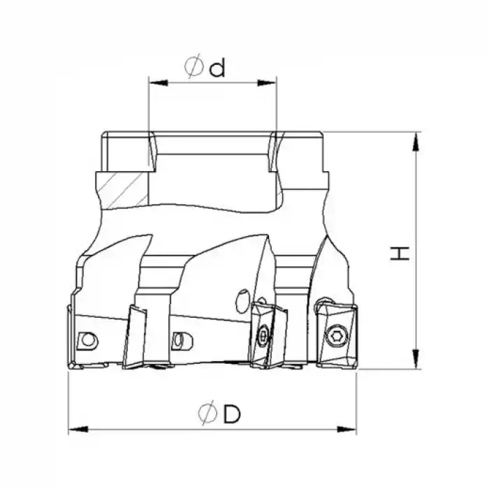 Heikenei EM90 63x7 022 APKT 1003 Tarama Başlığı (İçten Su Vermeli) ISO