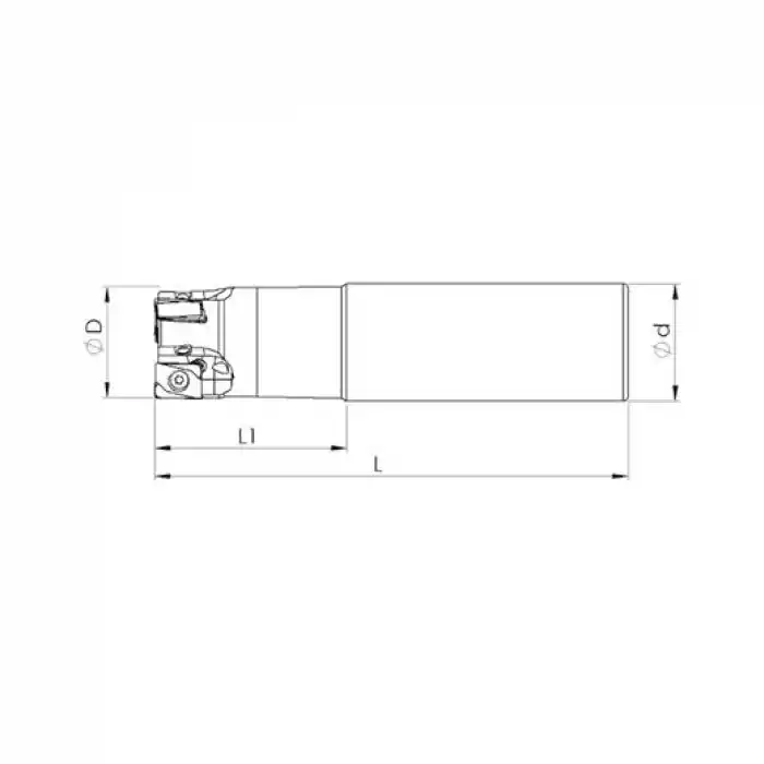 Heikenei EM90 D25 W25 L100 Z03 ANHG 1005 Silindir Saplı Takma Uçlu Freze VNDRT