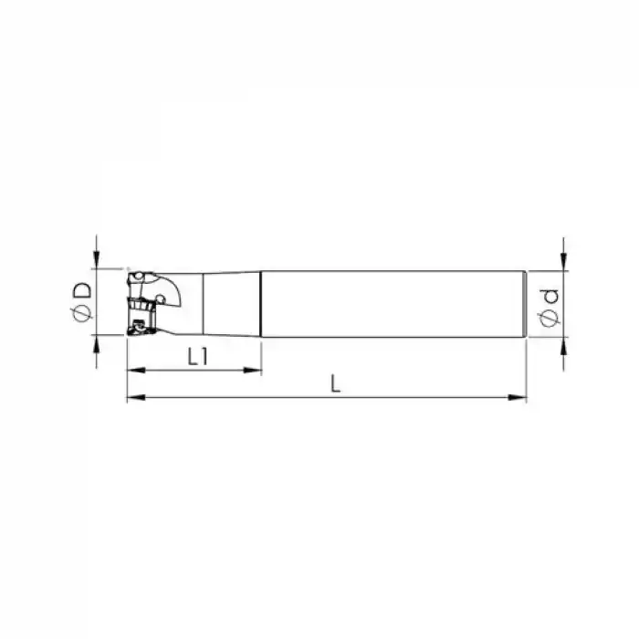 Heikenei EM90 D25 W25 L120 Z03 TPKT 1003 Silindir Saplı Takma Uçlu Freze ISCR