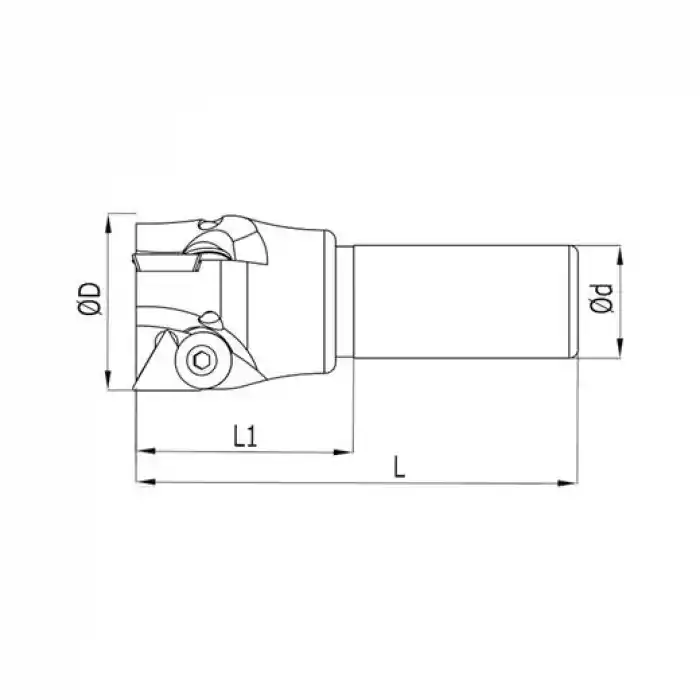 Heikenei EM90 D50 W25 L100 Z03 TPKN 1603 Silindir Saplı Takma Uçlu Freze ISO