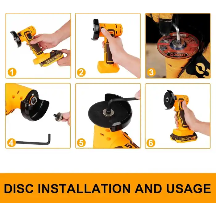 Ingco CAGLI76011 Solo Mini Akülü Açılı Taşlama