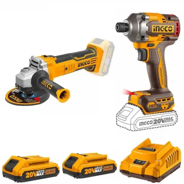 Ingco CIRLI2028E Akülü Vidalama, CAGLI1151 Avuç Taşlama Seti