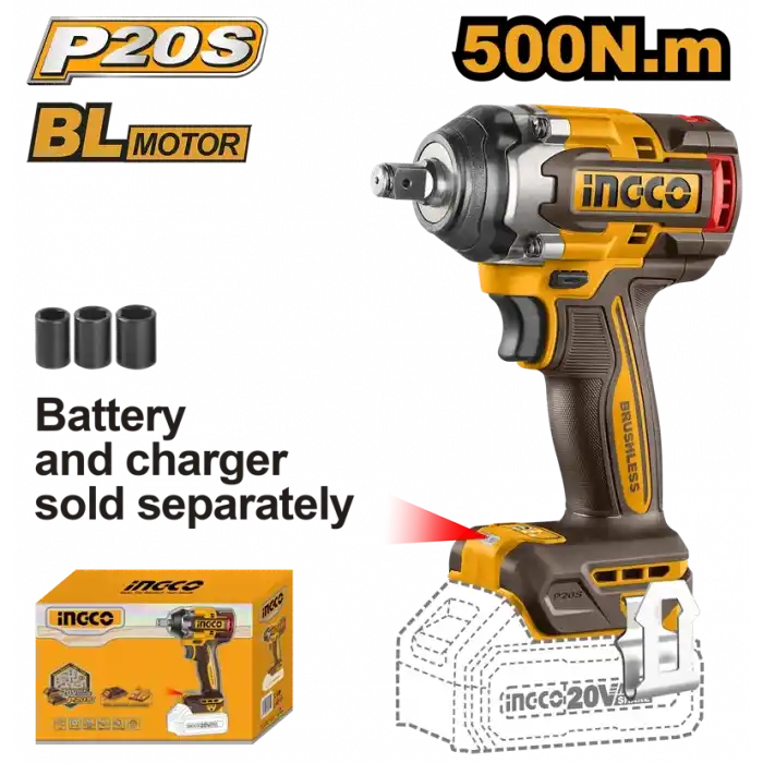 Ingco CIWLI20501 Solo Akülü Somun Sıkma 1/2 500 Nm