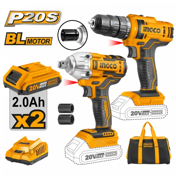 Ingco CKLI2017 Akülü Matkap ve Somun Sıkma Seti
