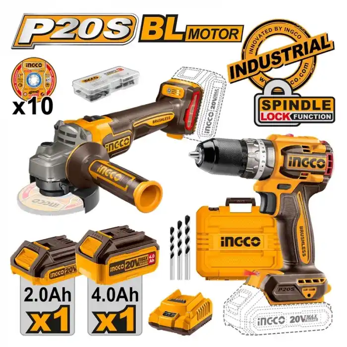 Ingco CKLI20273E Akülü Matkap ve Avuç Taşlama Seti