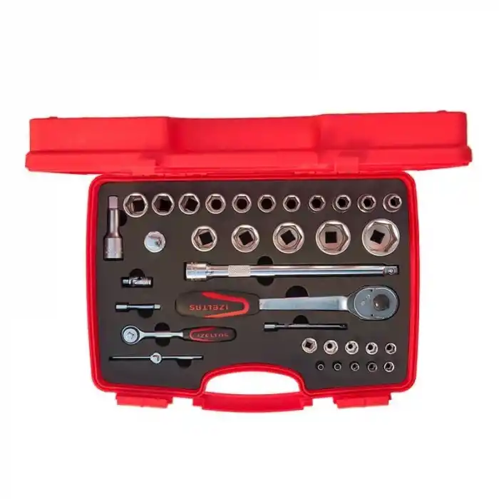 İzeltaş 1113001038 1/4 - 1/2 35 Parça Altı Köşe Lokma Anahtar Takımı